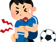 膝をケガしたサッカー少年のイメージイラスト